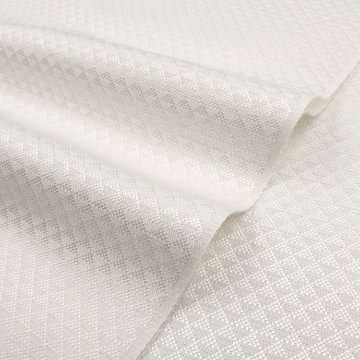 京都丹後の機屋×千成堂着物店 「鱗文」 銀節糸の帯揚げ 白×銀＜即日発送可＞ の画像