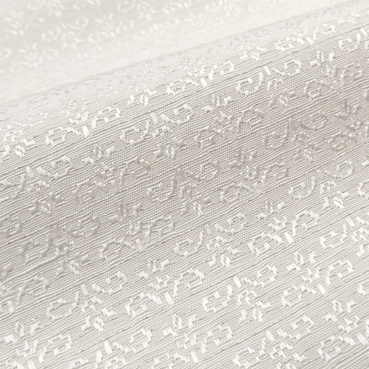 京都丹後の機屋×千成堂着物店 「唐草」 銀節糸の帯揚げ 白×銀＜即日発送可＞ の画像