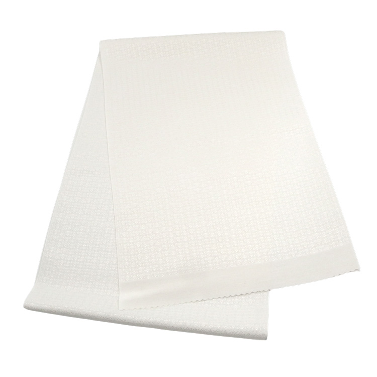 京都丹後の機屋×千成堂着物店 「唐草」 銀節糸の帯揚げ 白×銀＜即日発送可＞ の画像