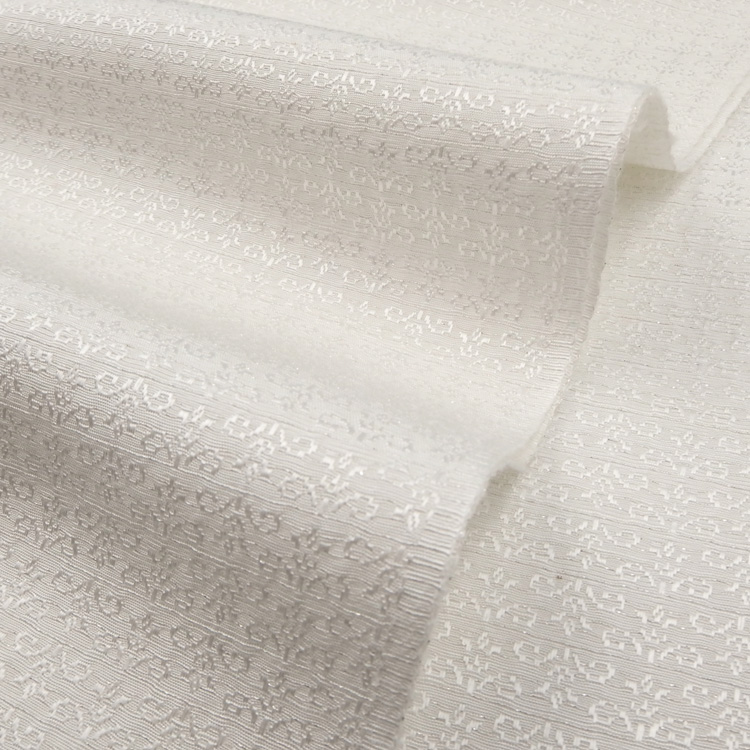 京都丹後の機屋×千成堂着物店 「唐草」 銀節糸の帯揚げ 白×銀＜即日発送可＞ の画像