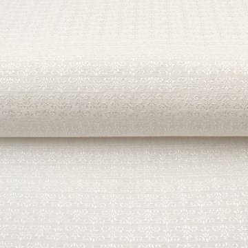 京都丹後の機屋×千成堂着物店 「唐草」 銀節糸の帯揚げ 白×銀＜即日発送可＞ の画像