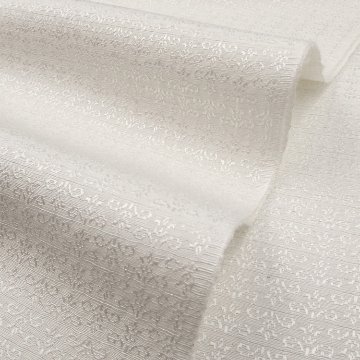 京都丹後の機屋×千成堂着物店 「唐草」 銀節糸の帯揚げ 白×銀＜即日発送可＞ の画像