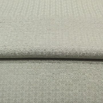 京都丹後の機屋×千成堂着物店 1点もの帯揚げ 「唐草×銀節糸」 薄雲鼠（灰緑）×銀＜即日発送可＞ の画像