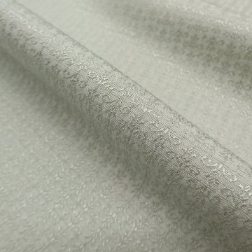 京都丹後の機屋×千成堂着物店 1点もの帯揚げ 「唐草×銀節糸」 薄雲鼠（灰緑）×銀＜即日発送可＞ の画像