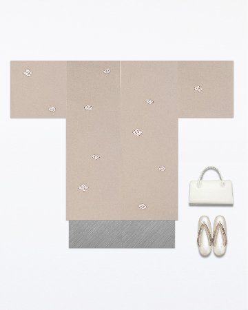 勝山さと子×和小物さくら 草履 「ハンプ×帯地」 千成堂別注 白生成 Mサイズ の画像