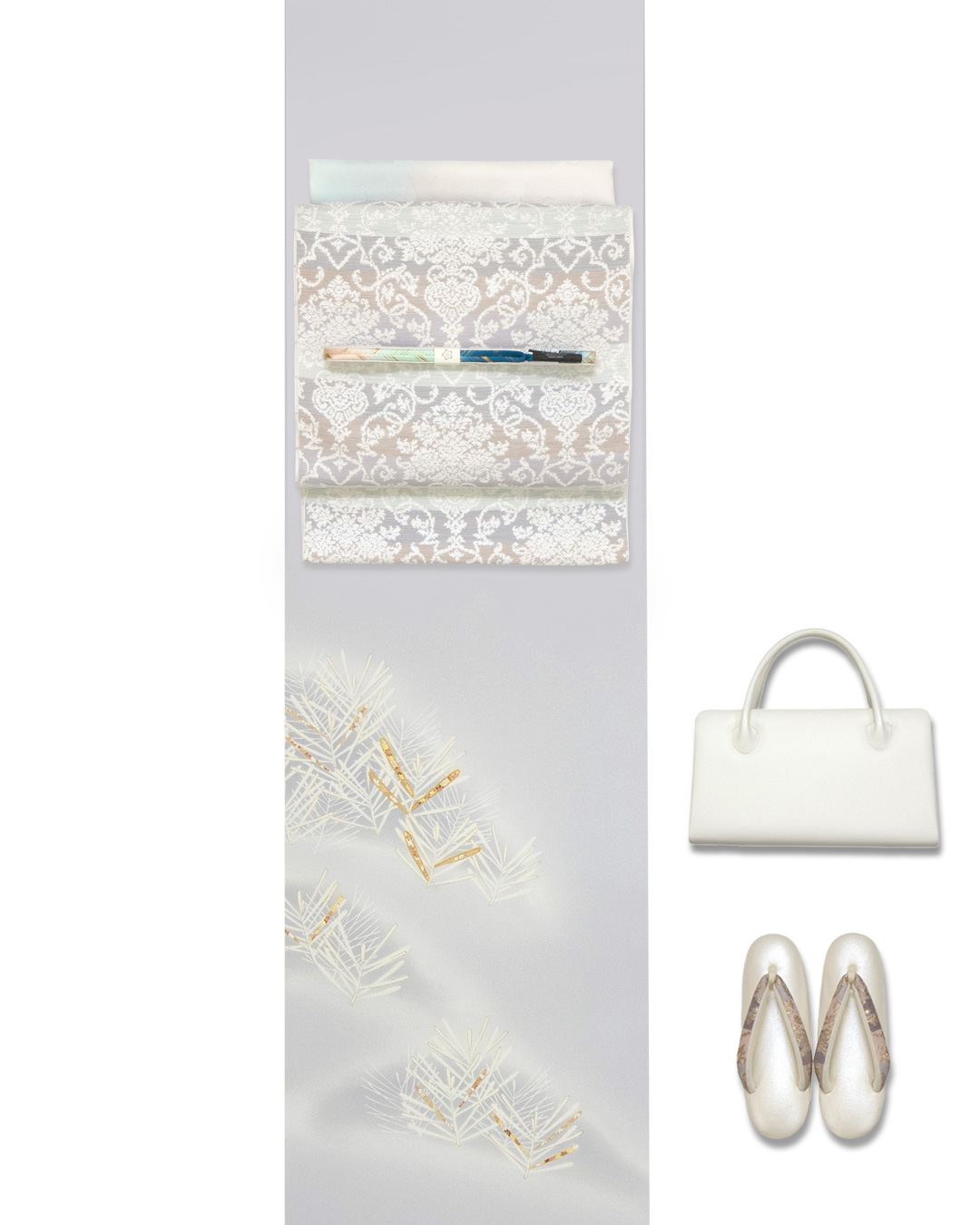 勝山さと子×和小物さくら 草履 「ハンプ×帯地」 千成堂別注 白生成 Lサイズ の画像