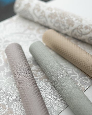 京都丹後の機屋×千成堂着物店 一点もの帯揚げ 「唐草×銀節糸」 青磁鼠×銀＜即日発送可＞ の画像