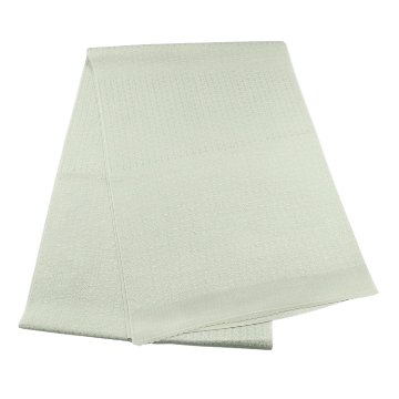 京都丹後の機屋×千成堂着物店 一点もの帯揚げ 「唐草×銀節糸」 青磁鼠×銀＜即日発送可＞ の画像