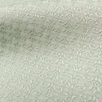 京都丹後の機屋×千成堂着物店 一点もの帯揚げ 「唐草×銀節糸」 青磁鼠×銀＜即日発送可＞ の画像
