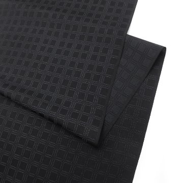 ＜お仕立て代込＞京都丹後の機屋×千成堂着物店 「野蚕白着尺 吉野格子文」濃墨 （色無地）の画像
