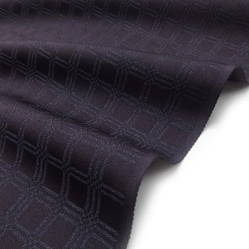 ＜お仕立て代込＞京都丹後の機屋×千成堂着物店 「野蚕白着尺 吉野格子文」灰紫 の画像