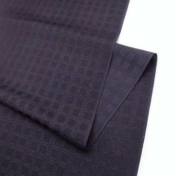 ＜お仕立て代込＞京都丹後の機屋×千成堂着物店 「野蚕白着尺 吉野格子文」灰紫 の画像