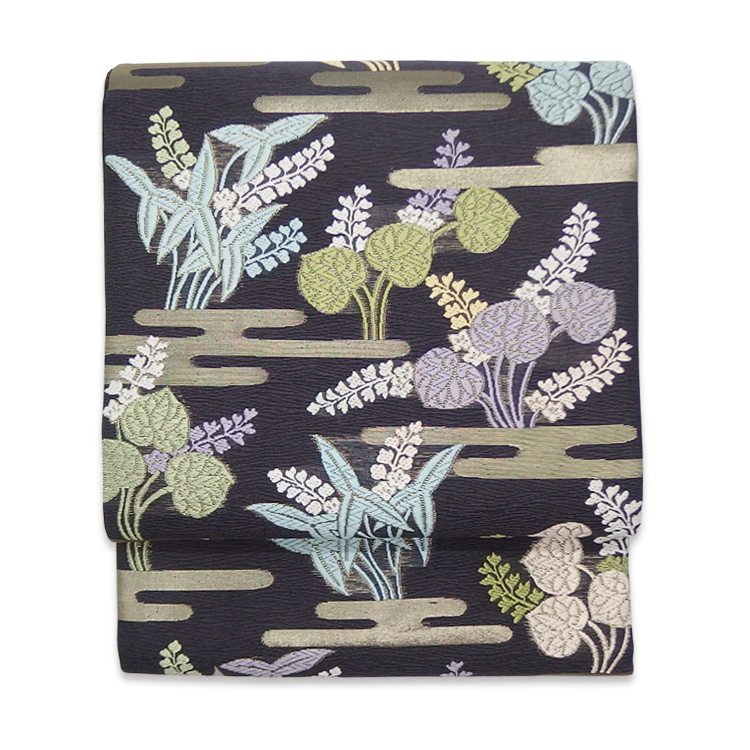 カオババリン 芭蕉織大島 芭蕉糸 手描き リバーシブル 大島紬 袋帯 証紙 芭蕉織大島 芭蕉糸 手描き リバーシブル 大島紬 袋帯 証紙