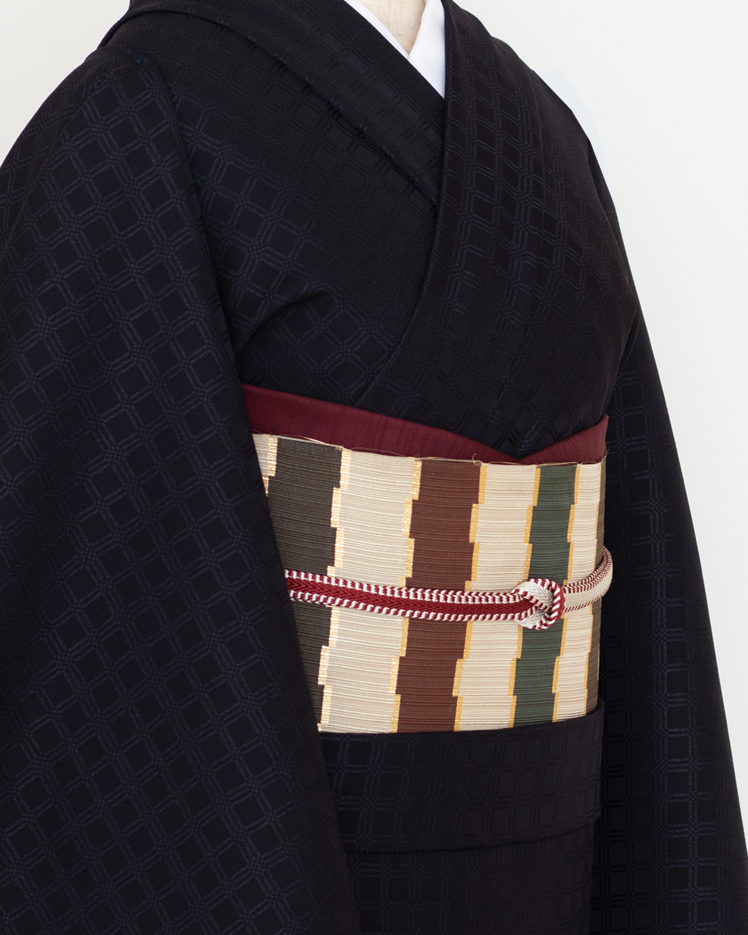 ＜お仕立て代込＞織楽浅野 「襲ね彩綴」 九寸名古屋帯 白橡（しろつるばみ・茶系のベージュ）の画像