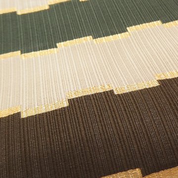 ＜お仕立て代込＞織楽浅野 「襲ね彩綴」 九寸名古屋帯 白橡（しろつるばみ・茶系のベージュ）の画像