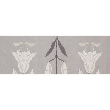 ＜お仕立て代込＞洛風林 「百合文（中喪・洒落兼用）」 九寸名古屋帯 灰白練（グレー系）の画像