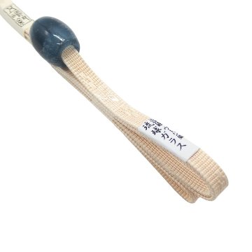  五嶋紐 ウージ染三分紐 琉球ガラスの帯留め 紺＜即日発送可＞の画像