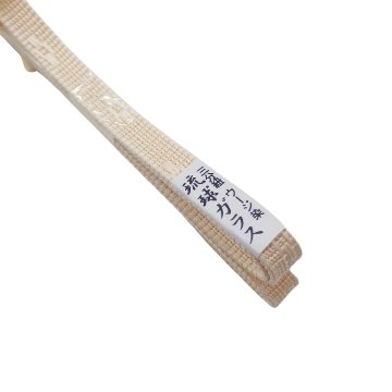  五嶋紐 ウージ染三分紐 琉球ガラスの帯留め 黄＜即日発送可＞の画像