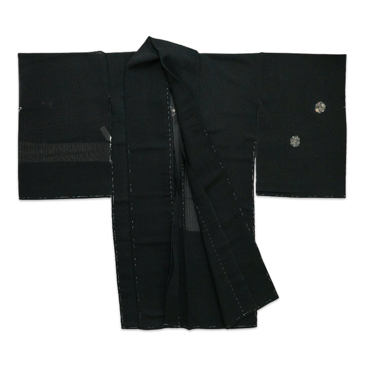 ＜お仕立て代込＞染の百趣 矢野 「華更紗文」 羽織 3シーズンコート ちりよけ 道中着に / 濃墨の画像