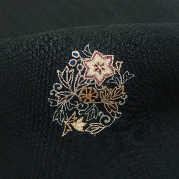 ＜お仕立て代込＞染の百趣 矢野 「華更紗文」 羽織 3シーズンコート ちりよけ 道中着に / 濃墨の画像