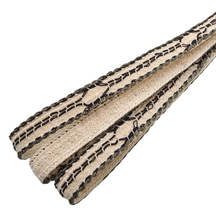 和小物さくら 夏帯締め レース 生成色 黒に銀糸 ＜即日発送可＞の画像