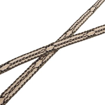 和小物さくら 夏帯締め レース 生成色 黒に銀糸 ＜即日発送可＞の画像