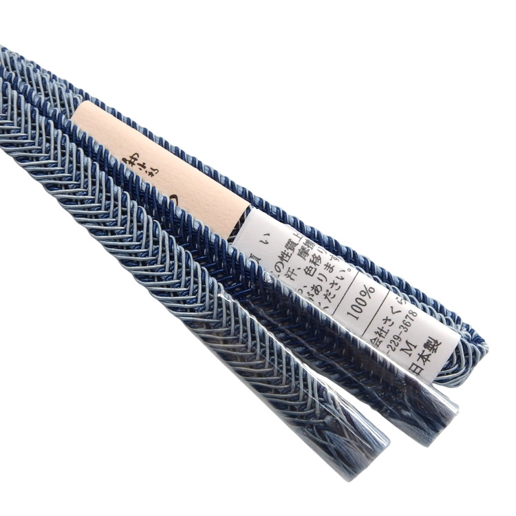 和小物さくら レース三分紐 夏帯締め 昼夜 灰青と濃藍 ＜即日発送可＞の画像