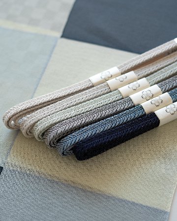 和小物さくら レース三分紐 夏帯締め 昼夜 灰青と濃藍 ＜即日発送可＞の画像