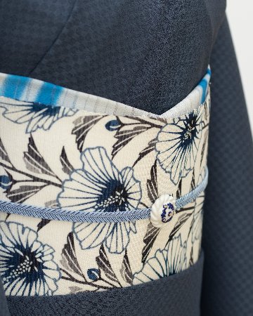 和小物さくら レース三分紐 夏帯締め 昼夜 灰青と濃藍 ＜即日発送可＞の画像