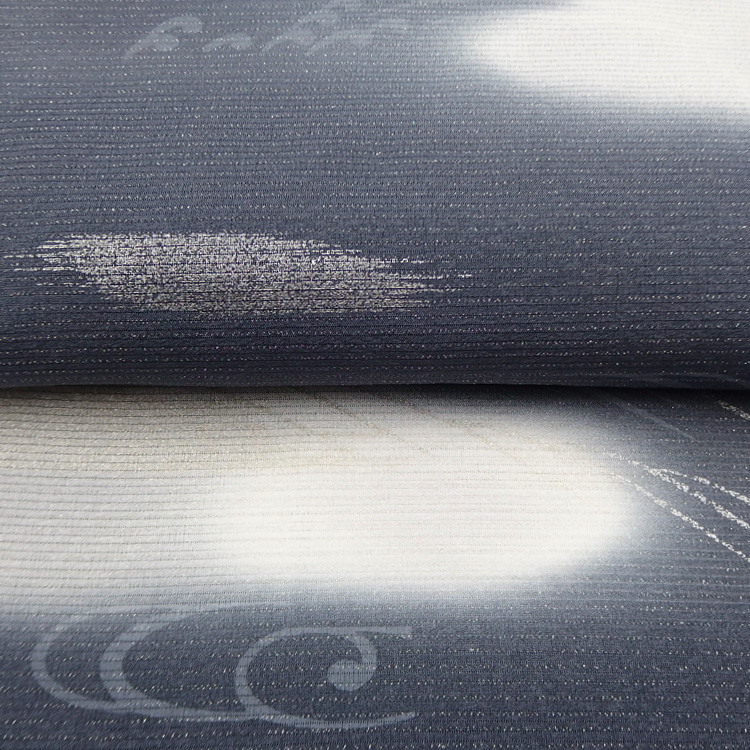 和小物さくら 夏帯揚げ 五本絽流水ぼかし友禅 藍墨＜即日発送可＞の画像