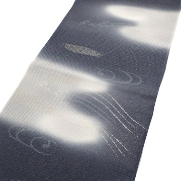 和小物さくら 夏帯揚げ 五本絽流水ぼかし友禅 藍墨＜即日発送可＞の画像