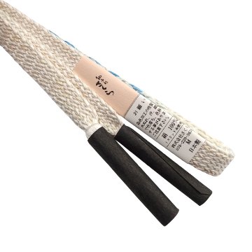 和小物さくら 夏帯締め 綾竹紅梅ぼかしレース 生成色に露草色と白藍 ＜即日発送可＞の画像