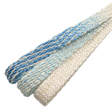 和小物さくら 夏帯締め 綾竹紅梅ぼかしレース 生成色に露草色と白藍 ＜即日発送可＞の画像