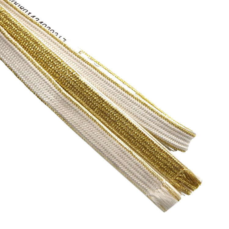 衿秀 帯締め 三分紐 白と金糸 昼夜＜即日発送可＞の画像