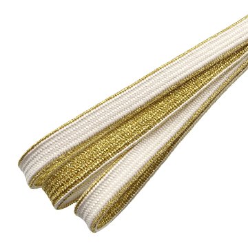 衿秀 帯締め 三分紐 白と金糸 昼夜＜即日発送可＞の画像