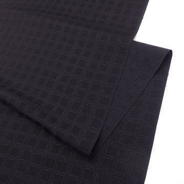 ＜お仕立て代込＞京都丹後の機屋×千成堂着物店 「野蚕白着尺 吉野格子文」 黒紫 （色無地）の画像