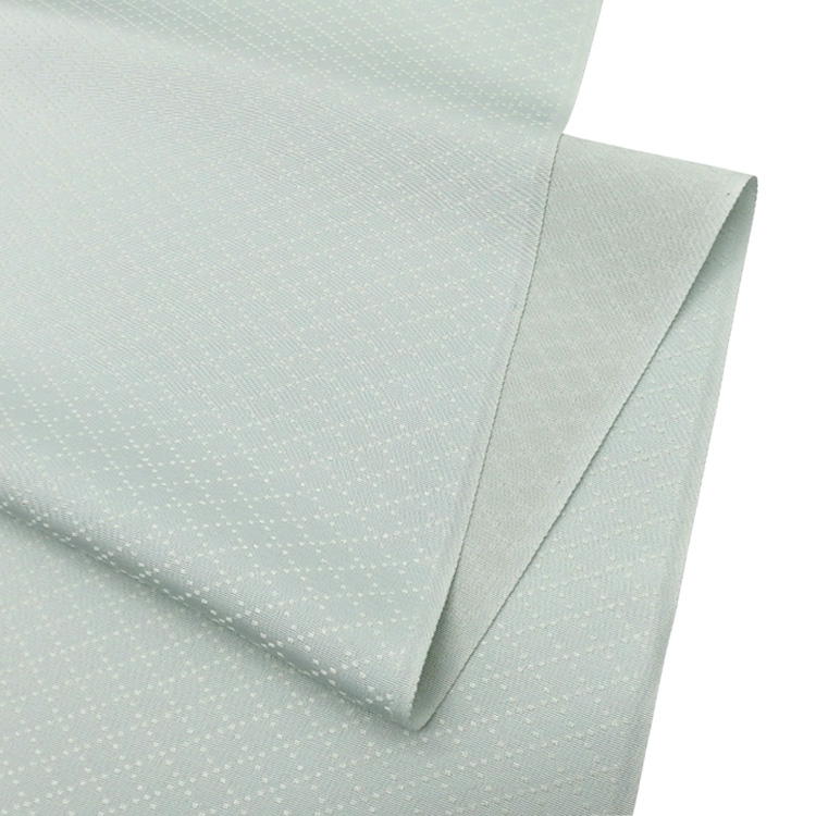 ＜お仕立て代込＞京都丹後の機屋×千成堂着物店 「野蚕白着尺 菱」 青磁鼠（灰グリーン系・色無地） の画像