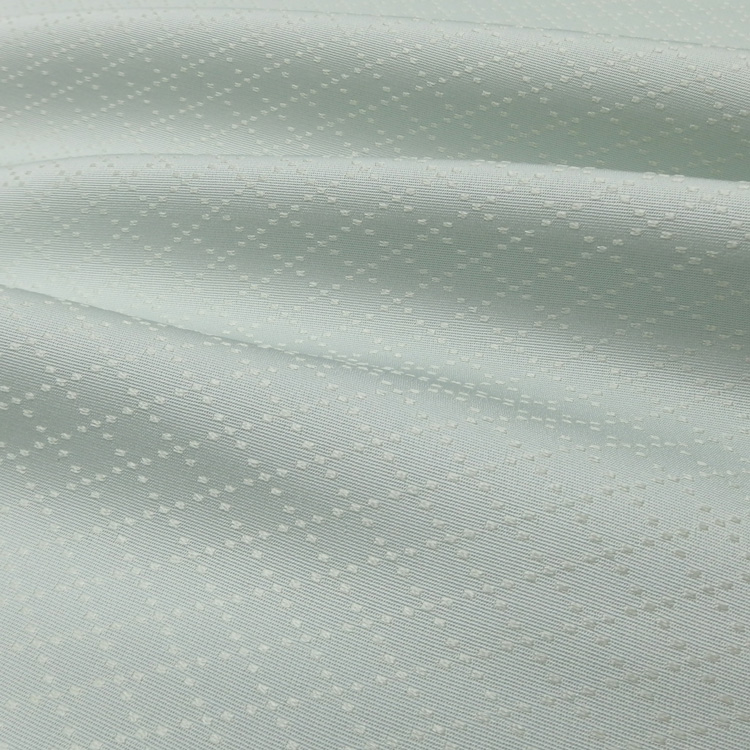 ＜お仕立て代込＞京都丹後の機屋×千成堂着物店 「野蚕白着尺 菱」 青磁鼠（灰グリーン系・色無地） の画像