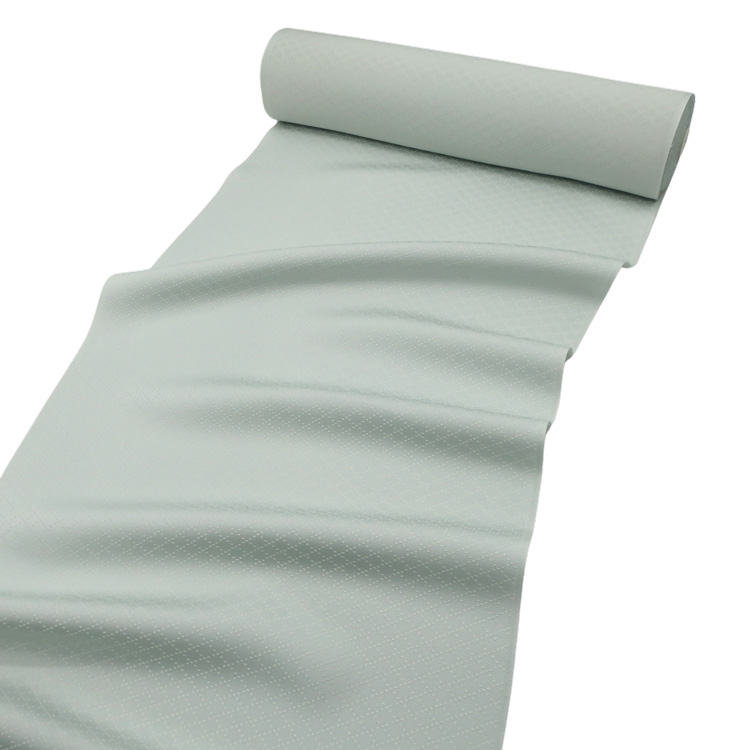 ＜お仕立て代込＞京都丹後の機屋×千成堂着物店 「野蚕白着尺 菱」 青磁鼠（灰グリーン系・色無地） の画像