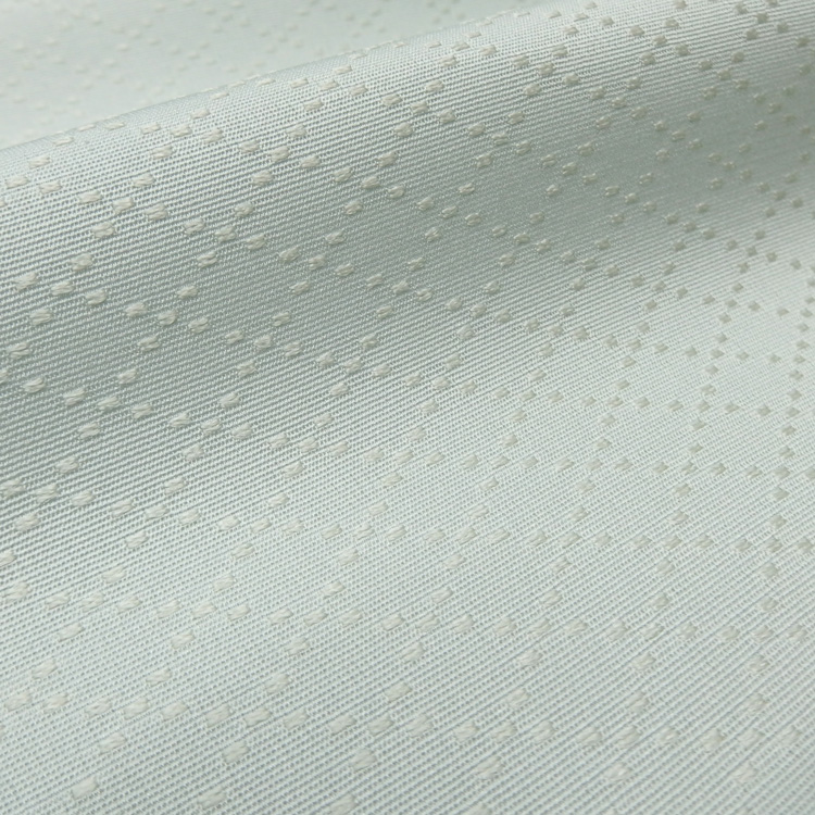 ＜お仕立て代込＞京都丹後の機屋×千成堂着物店 「野蚕白着尺 菱」 青磁鼠（灰グリーン系・色無地） の画像