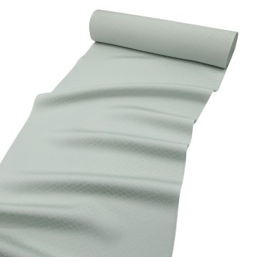 ＜お仕立て代込＞京都丹後の機屋×千成堂着物店 「野蚕白着尺 菱」 青磁鼠（灰グリーン系・色無地） の画像