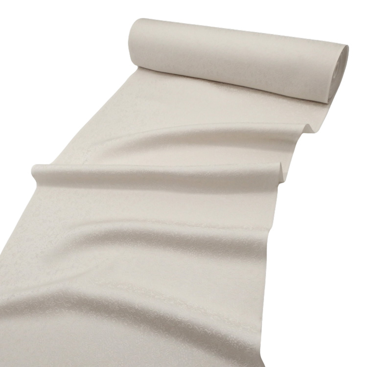 ＜お仕立て代込＞京都丹後の機屋×千成堂着物店 「葡萄唐草 伊予生糸 一尺三分着尺」 素色 グレーみのベージュ系（色無地）の画像