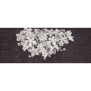 ＜お仕立て代込＞Foglia（フォリア）仁平幸春 「葡萄とリボンとレース」 千成堂別注 九寸名古屋帯 染め帯 赤墨 夏帯〜単衣帯の画像