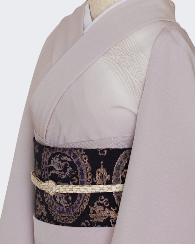 吉澤「波頭」千成堂別注 友禅の付下げ 鴇鼠色（紫みの灰ピンク系）＜お仕立て代込＞の画像