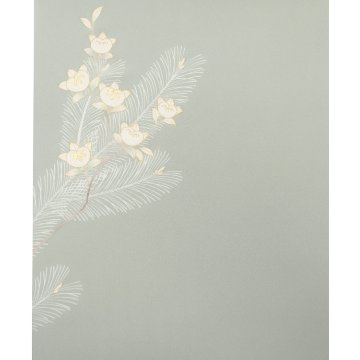 ＜お仕立て代込＞吉澤「橘と松」千成堂別注 友禅の付下げ 柳鼠（灰緑系） の画像