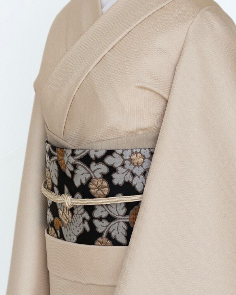 勝山さと子 「絹雲織市松 手織 一尺三分」 千成堂別注 着尺 白茶＜お仕立て代込＞の画像