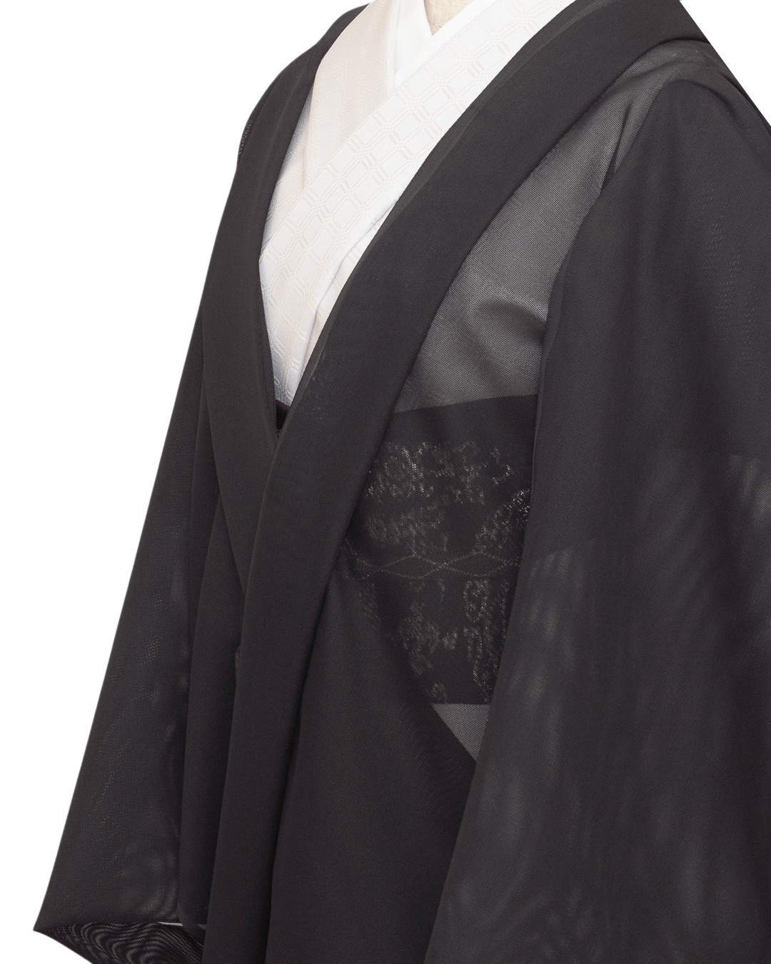 ＜お仕立て代込＞京都丹後の機屋×千成堂着物店 「丹後本紗 一尺一寸（広幅）羽尺」 3シーズンコート ちりよけ 道中着に / 黒紅（赤みの濃紫系）の画像