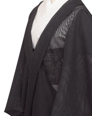 ＜お仕立て代込＞京都丹後の機屋×千成堂着物店 「丹後本紗 一尺一寸（広幅）羽尺」 3シーズンコート ちりよけ 道中着に / 黒紅（赤みの濃紫系）の画像