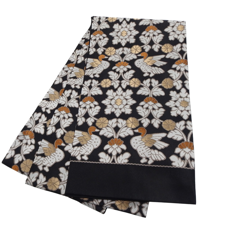 北村武資（織匠北むら） 「天平立枠」  経錦 袋帯 墨色＜お仕立て代込＞の画像