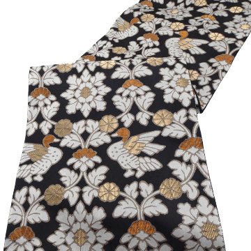 北村武資（織匠北むら） 「天平立枠」  経錦 袋帯 墨色＜お仕立て代込＞の画像